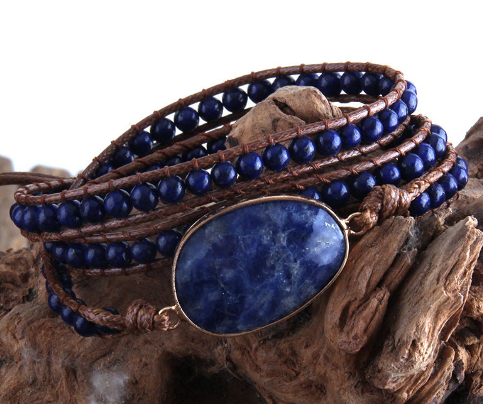 RH Fashion Handma Bohemian Jewelry Boho Bracelet Mixed Natural Stones Charm 5 Strands Wrap Bracelets Gift DropShipping