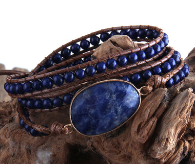 RH Fashion Handma Bohemian Jewelry Boho Bracelet Mixed Natural Stones Charm 5 Strands Wrap Bracelets Gift DropShipping