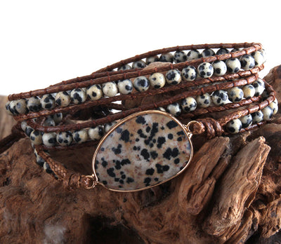 RH Fashion Handma Bohemian Jewelry Boho Bracelet Mixed Natural Stones Charm 5 Strands Wrap Bracelets Gift DropShipping