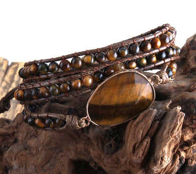 RH Fashion Handma Bohemian Jewelry Boho Bracelet Mixed Natural Stones Charm 5 Strands Wrap Bracelets Gift DropShipping